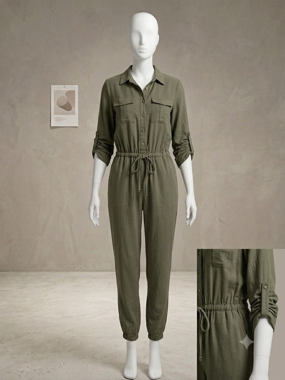 Justice Olive Green Jumpsuit